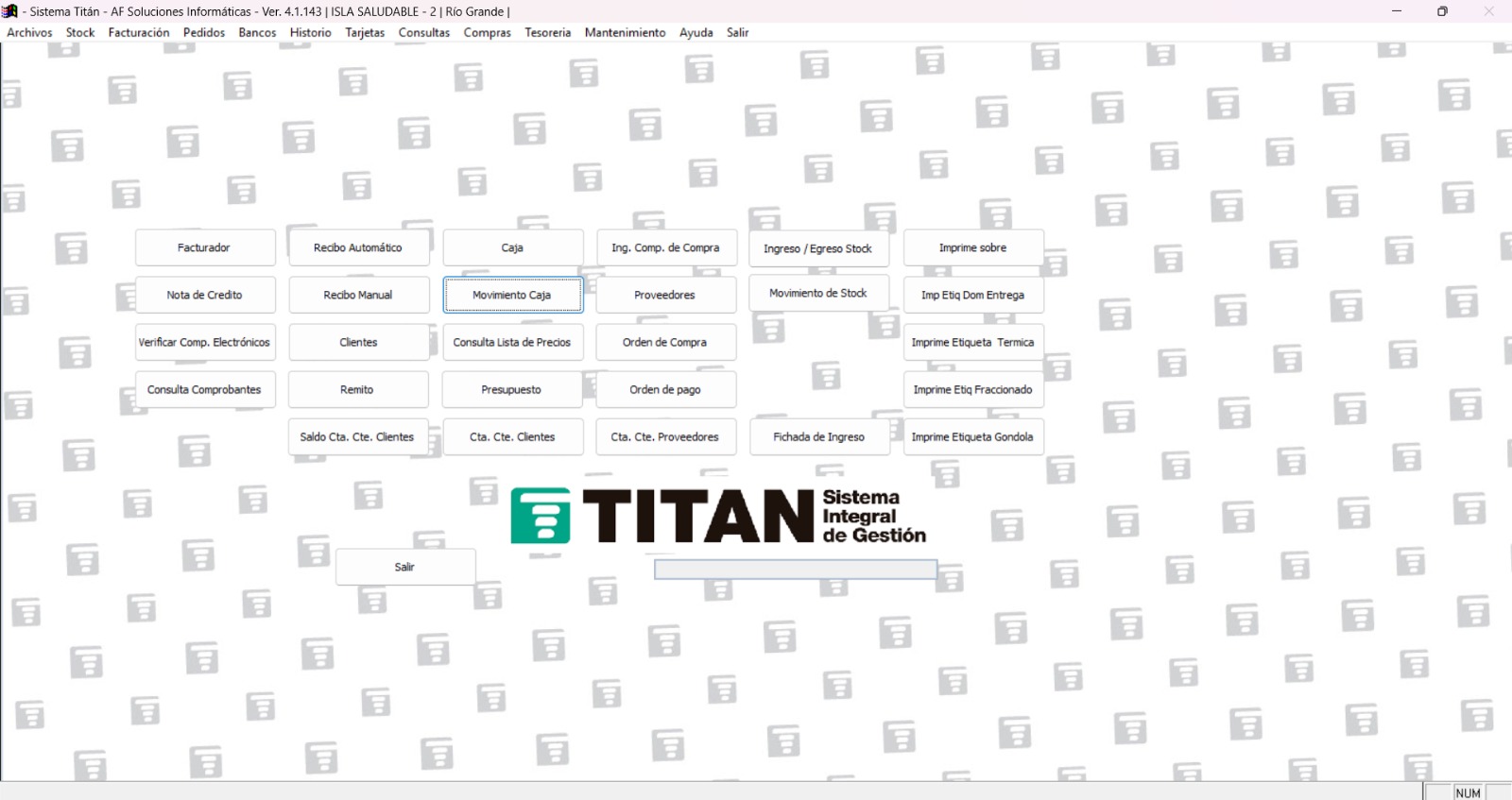 Panel de Titan FE